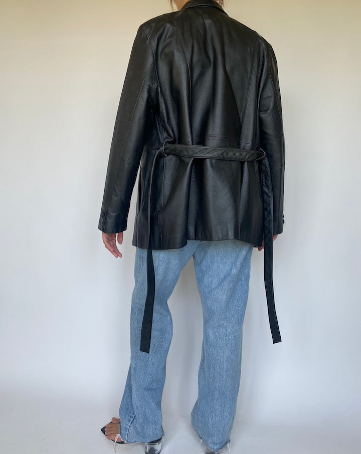 VINTAGE BLACK LEATHER JACKET 3370
