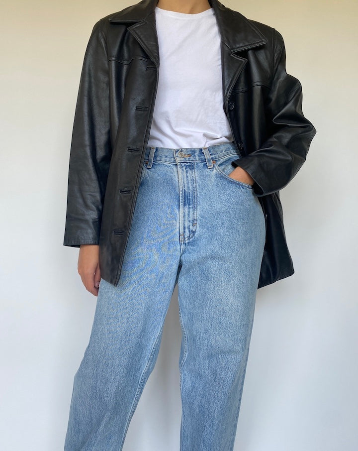 VINTAGE BLACK LEATHER JACKET 3371