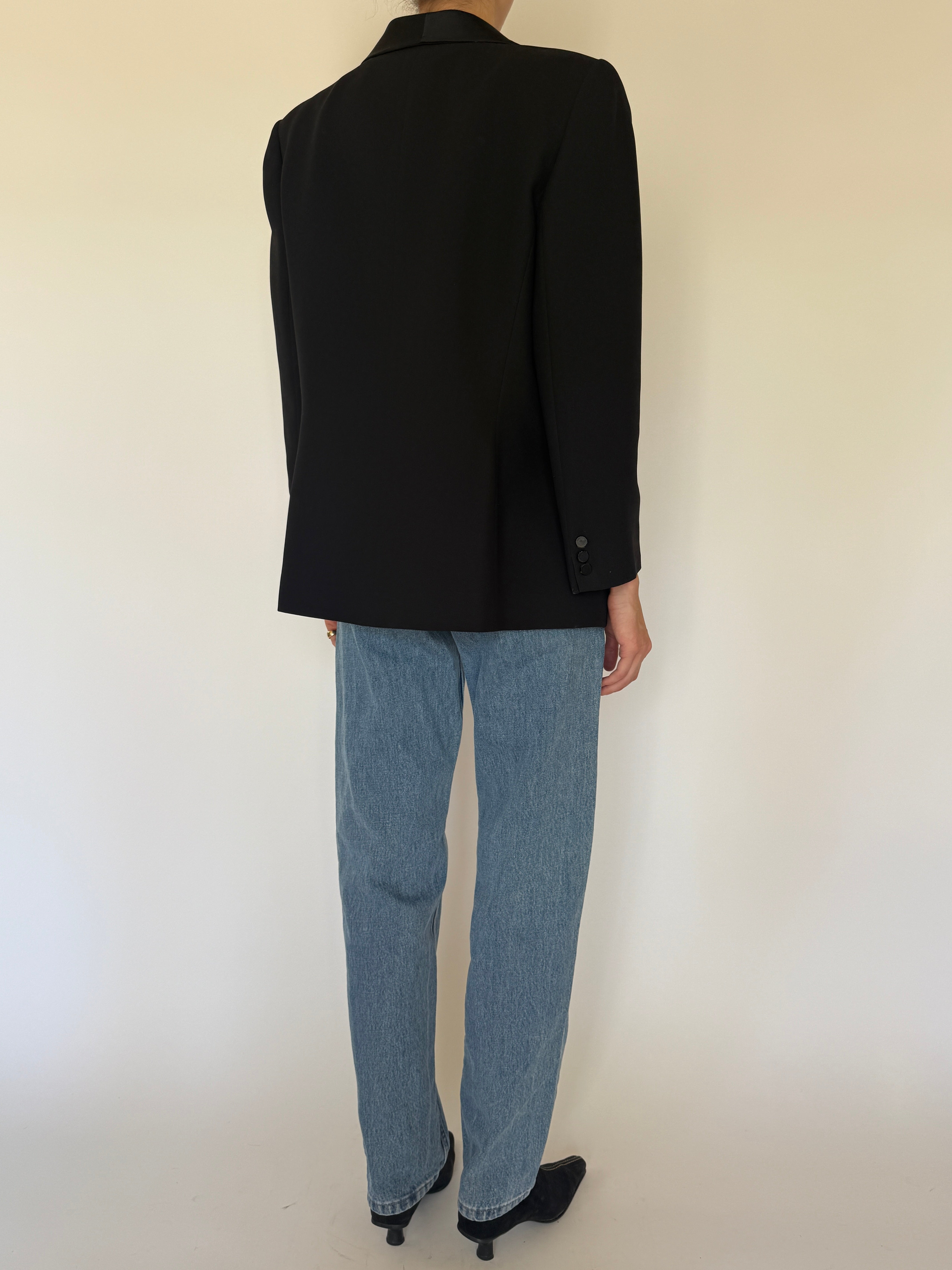 Vintage black blazer back view