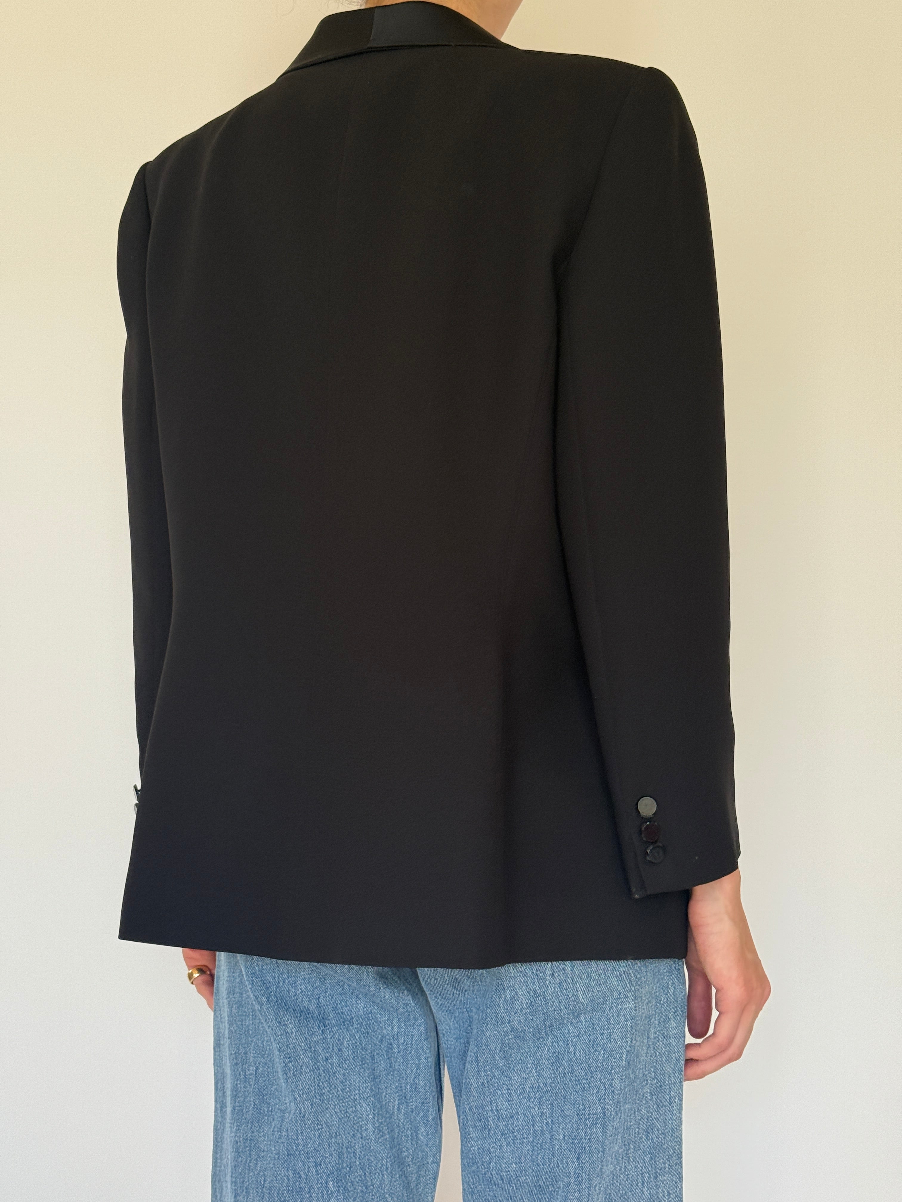 Vintage black blazer back view