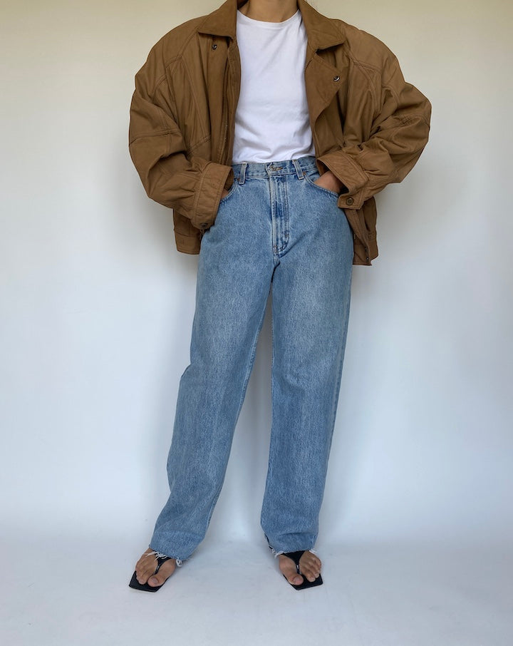VINTAGE BROWN LEATHER JACKET 3376