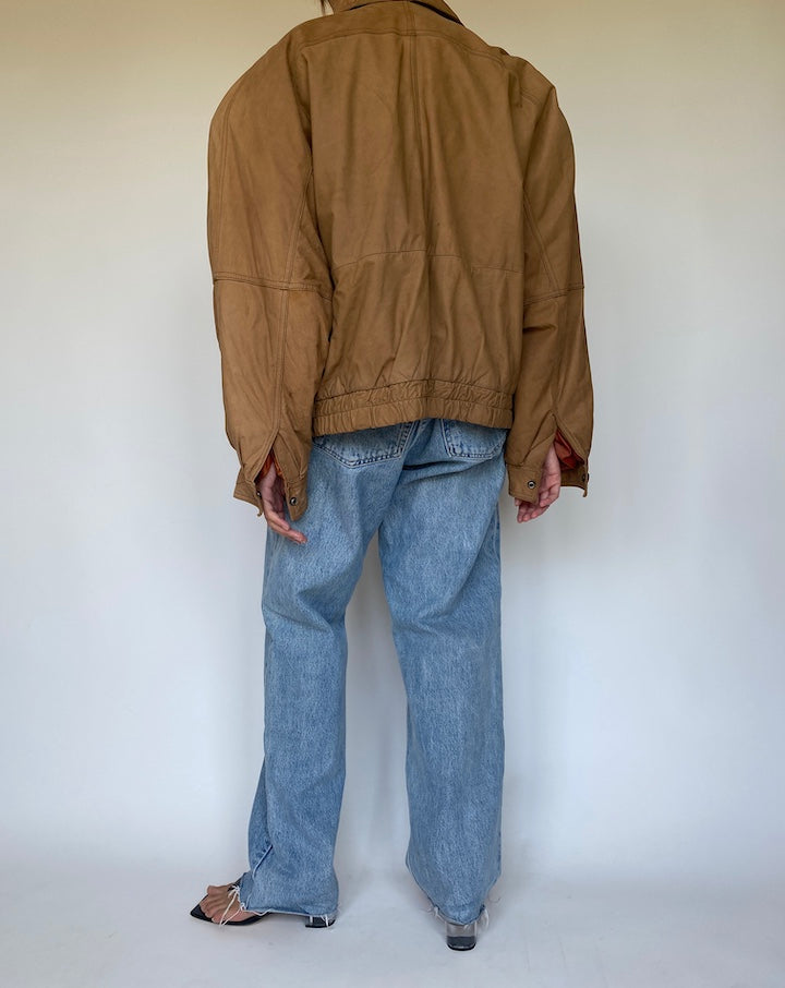 VINTAGE BROWN LEATHER JACKET 3376