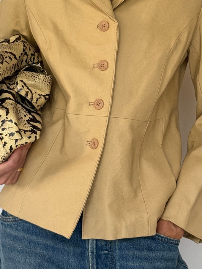 Vintage Leather Jacket Light Honey Brown 6153