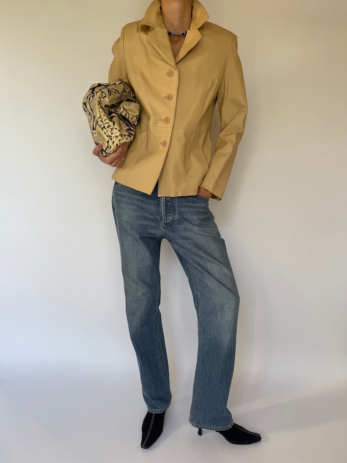 Vintage Leather Jacket Light Honey Brown 6153