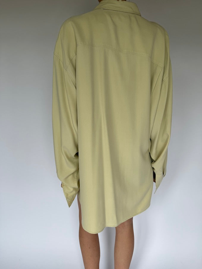 Vintage oversized silk shirt in butter 6060