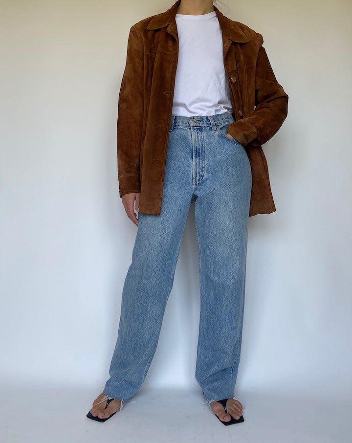 VINTAGE BROWN SUEDE LEATHER JACKET 3378