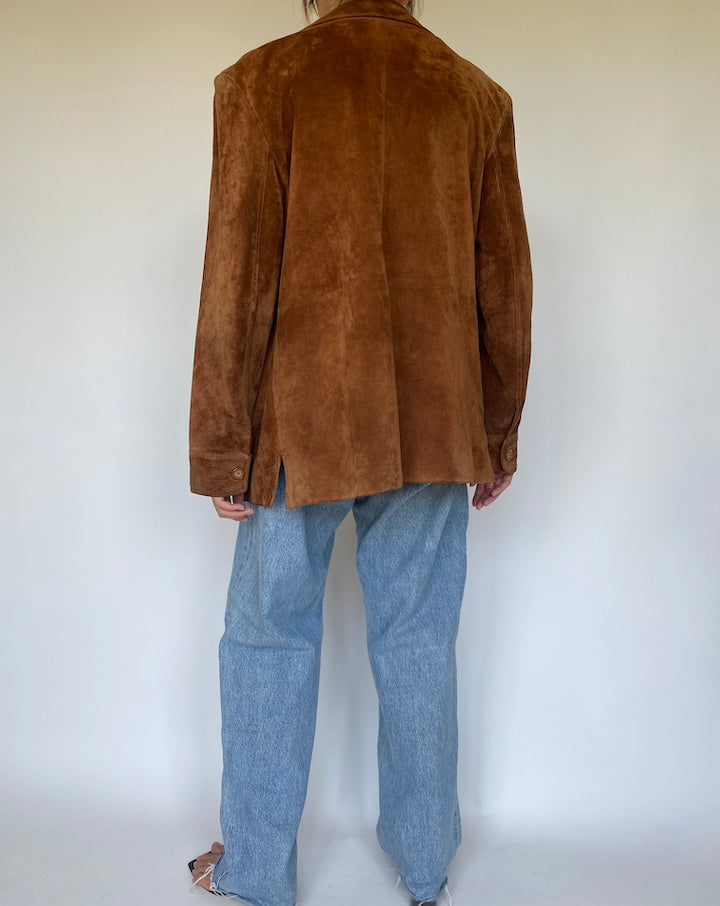 VINTAGE BROWN SUEDE LEATHER JACKET 3378