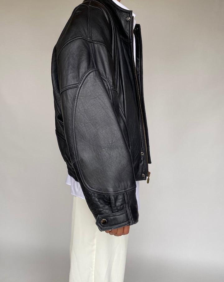 VINTAGE BEAUTIFUL BOXY LEATHER JACKET 633