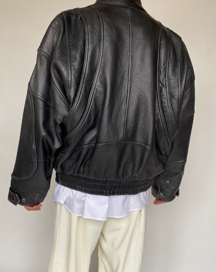 VINTAGE BEAUTIFUL BOXY LEATHER JACKET 633