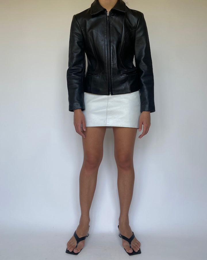 VINTAGE BLACK LEATHER JACKET 3384