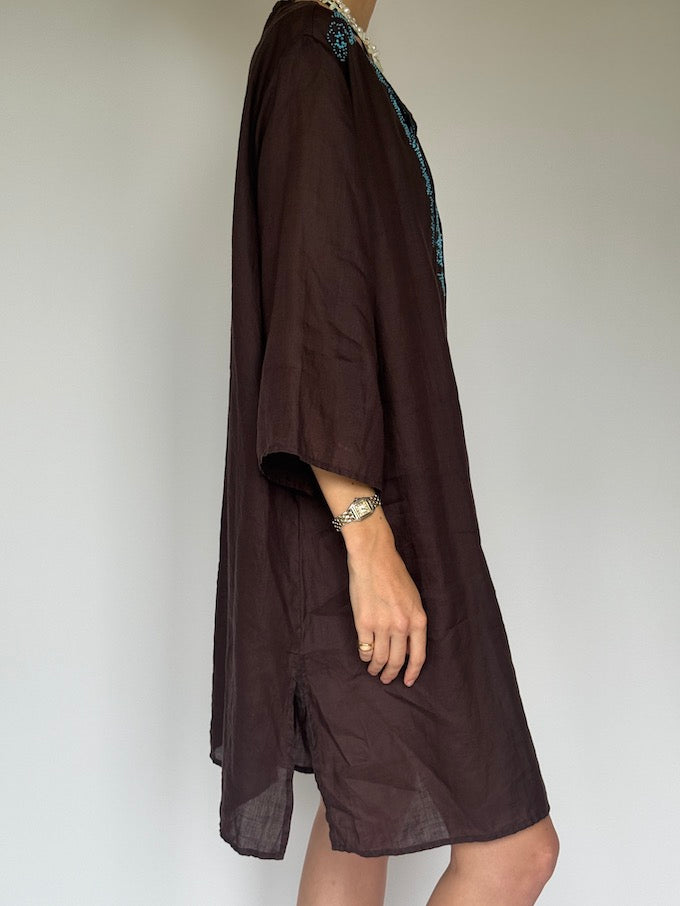 Vintage beach cover-up brown 6263