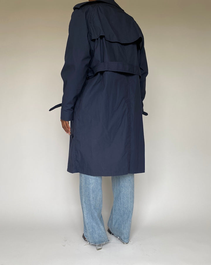 VINTAGE NAVY OVERSIZED TRENCH COAT 1942