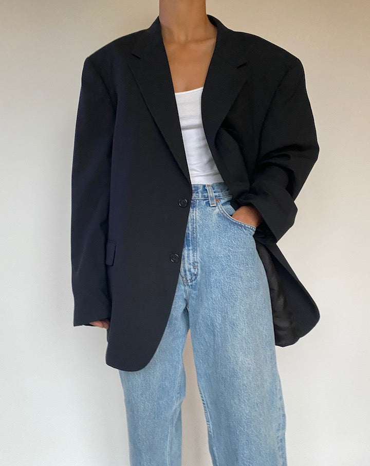 VINTAGE BLACK SINGLE BREASTED BLAZER 2868