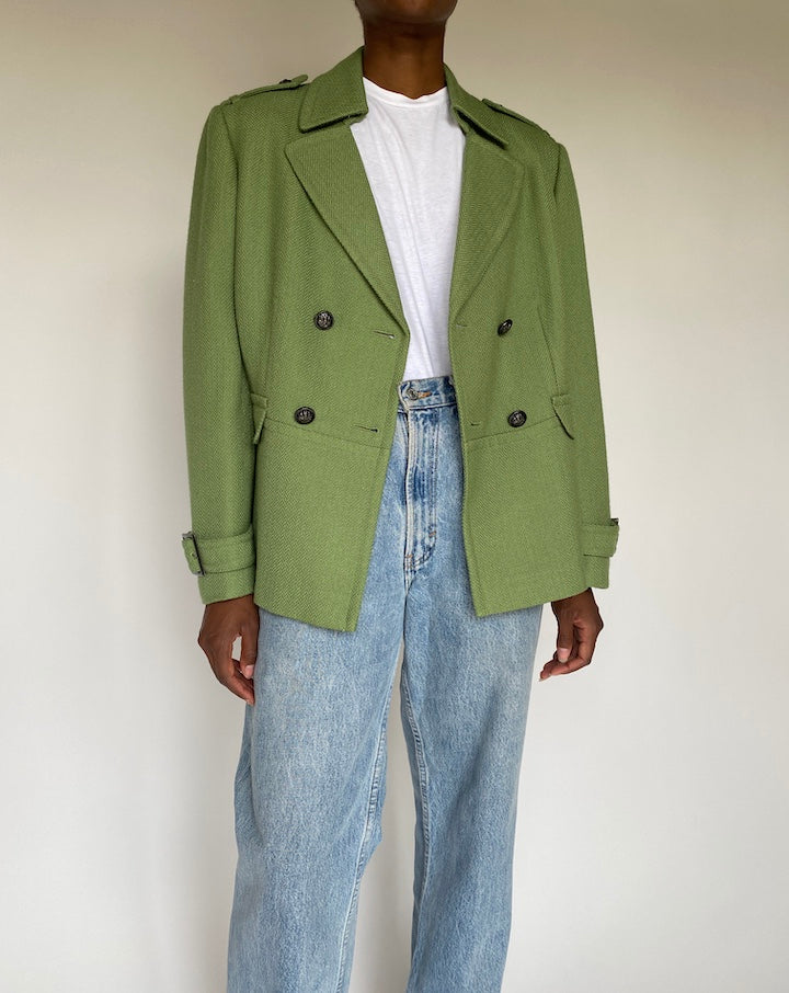 VINTAGE GREEN BLAZER 3345