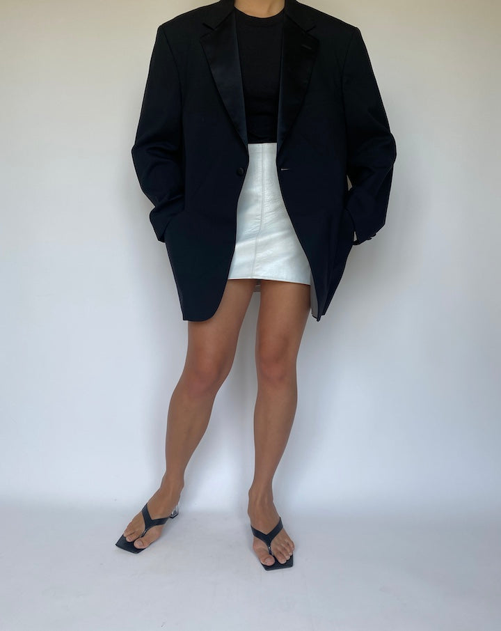 VINTAGE OVERSIZED BLACK WOOL BLAZER 3388