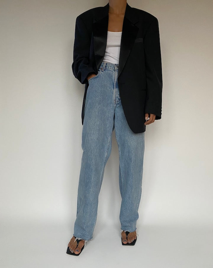 VINTAGE SINGLE BREASTED BLACK BLAZER 2871