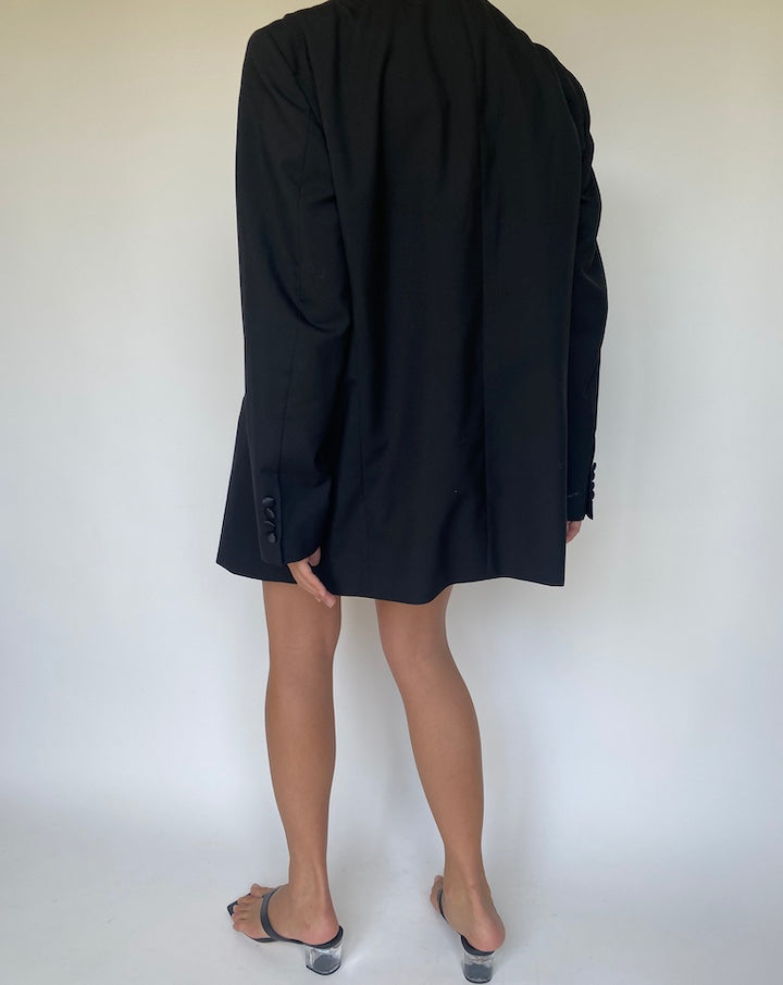 VINTAGE OVERSIZED BLACK WOOL BLAZER 3388