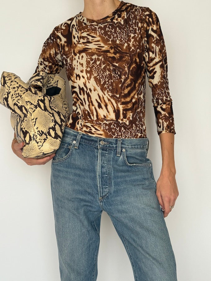 Vintage Animal Print Top 6623