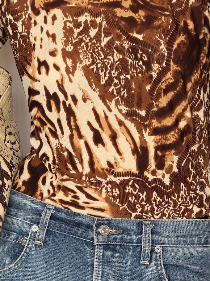 Vintage Animal Print Top 6623