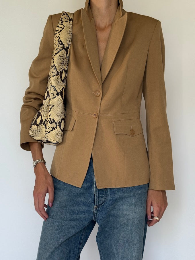 Vintage fitted blazer beige 6211