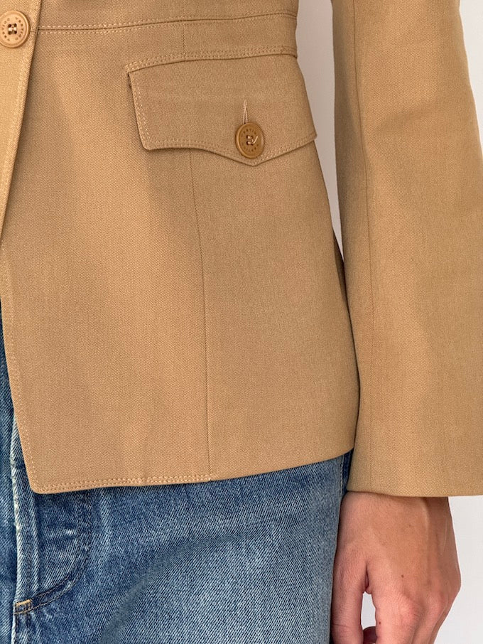 Vintage fitted blazer beige 6211