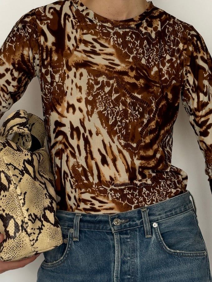 Vintage Animal Print Top 6623