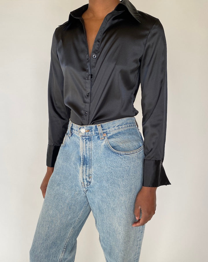 VINTAGE BLACK LONG-SLEEVE SHIRT 4339