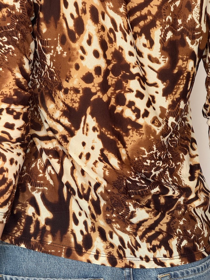 Vintage Animal Print Top 6623