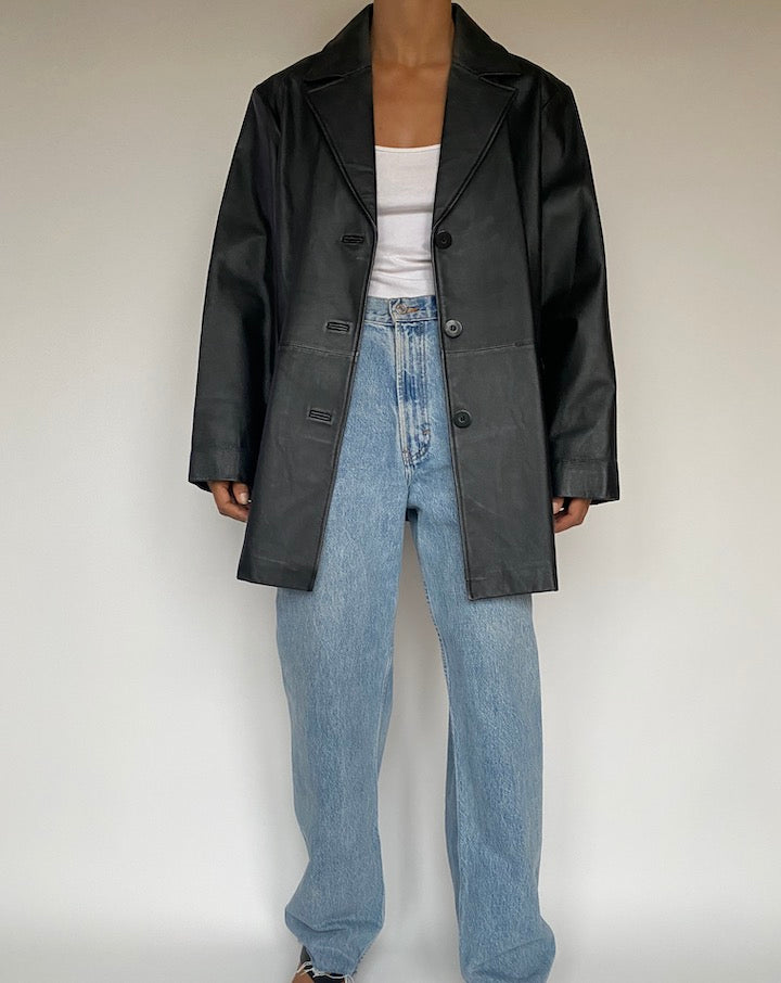 VINTAGE BLACK LEATHER JACKET 2874