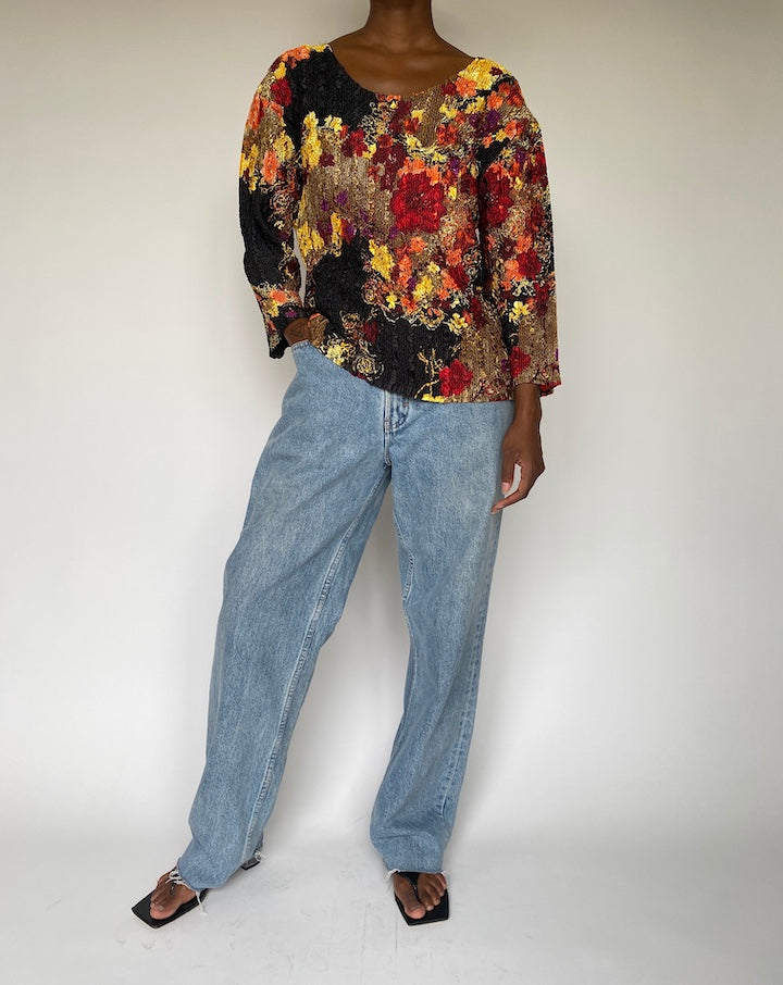 VINTAGE WRINKLE EFFECT TOP 3404