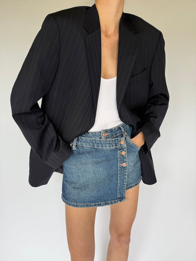 Vintage pinstripe blazer navy 5696