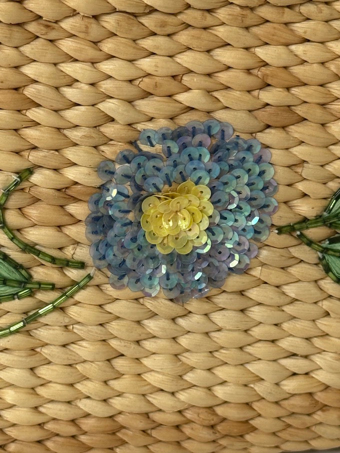 Vintage Woven Floral Straw bag 6270