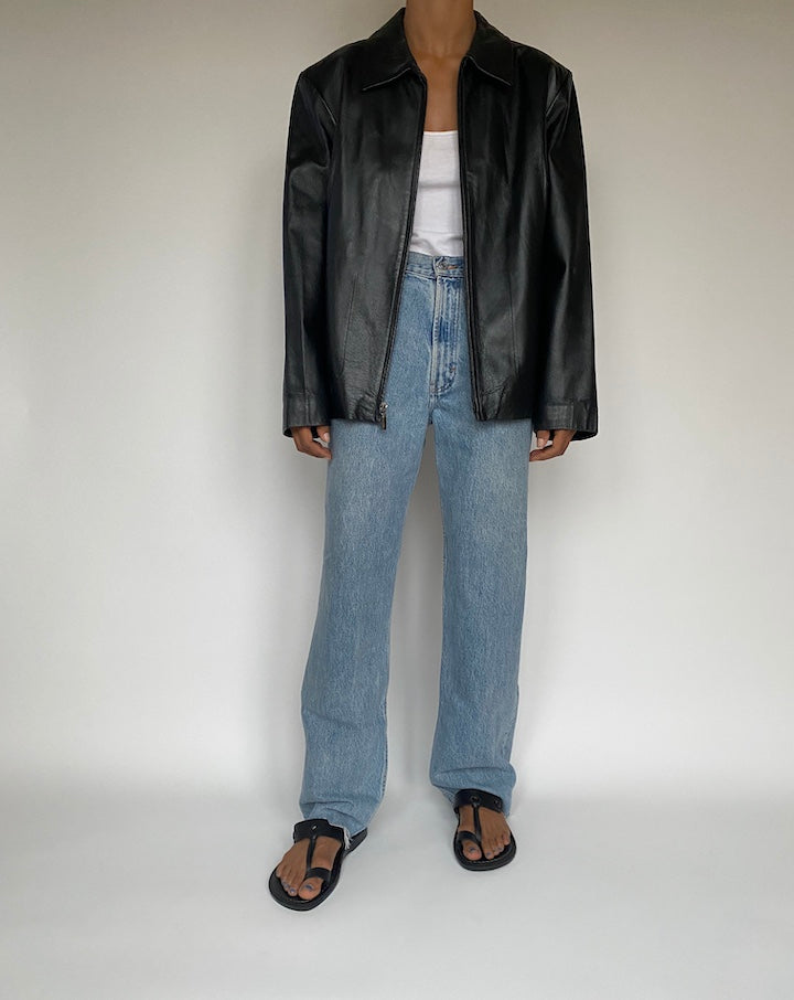 VINTAGE BLACK LEATHER JACKET 2877