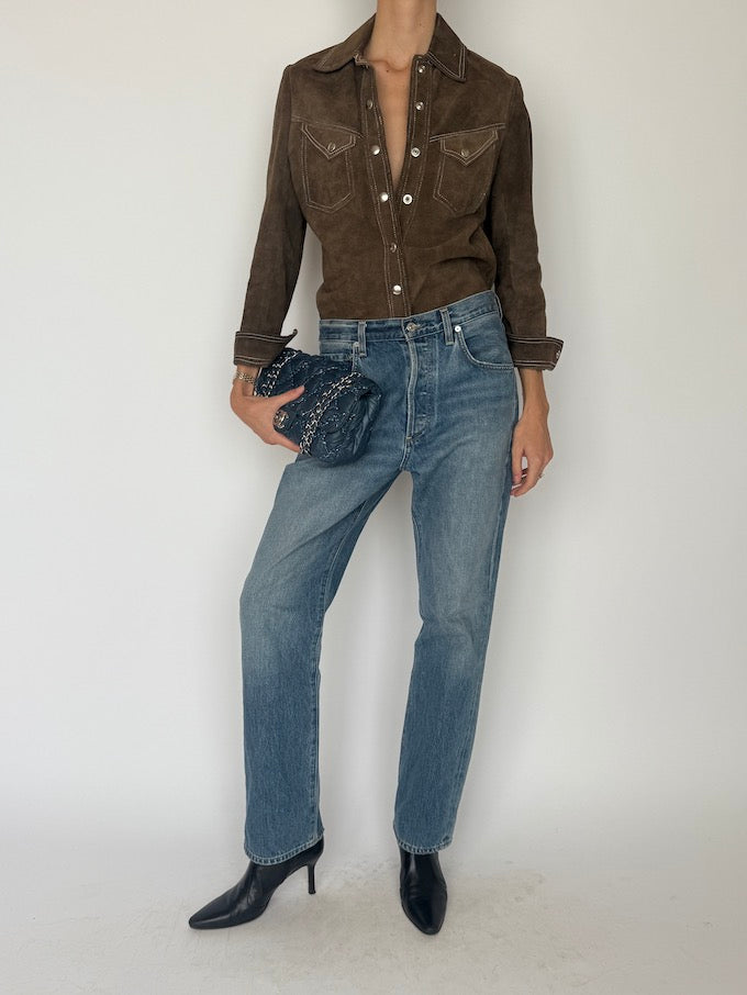 Vintage Suede Leather Shirt 6625