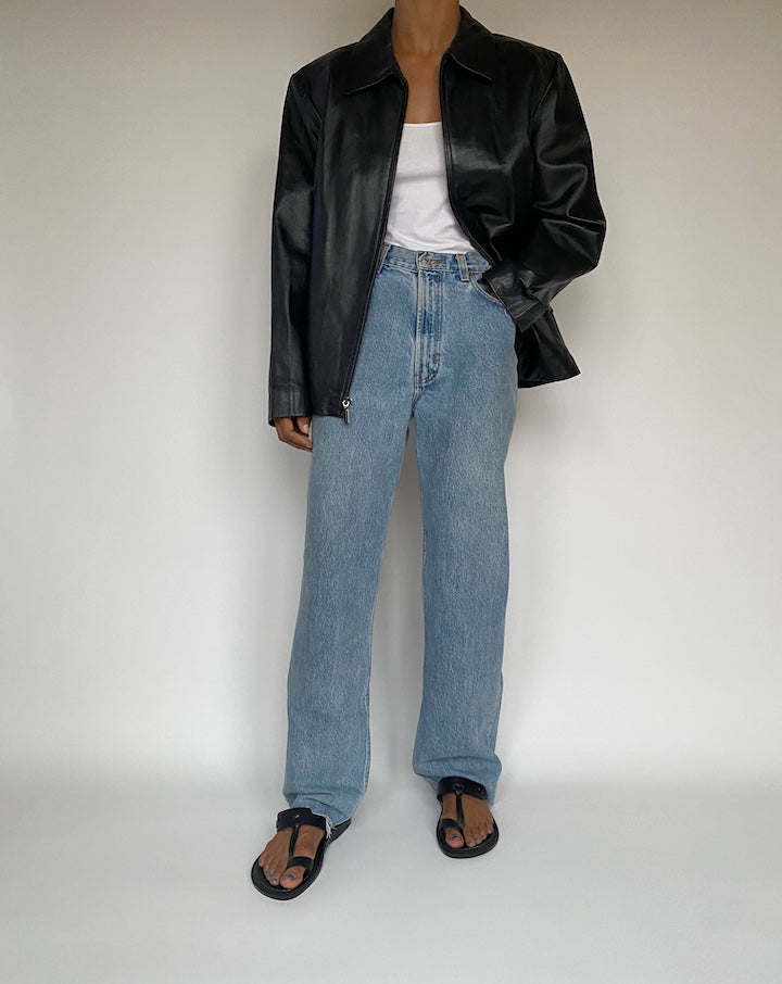 VINTAGE BLACK LEATHER JACKET 2877