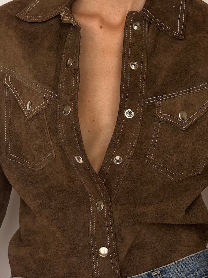 Vintage Suede Leather Shirt 6625