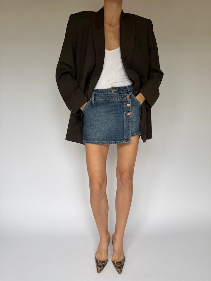 Vintage Brown Double-Breasted Blazer 4448