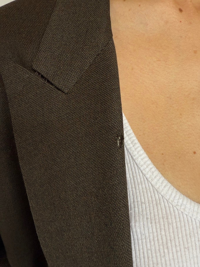 Vintage Brown Double-Breasted Blazer 4448