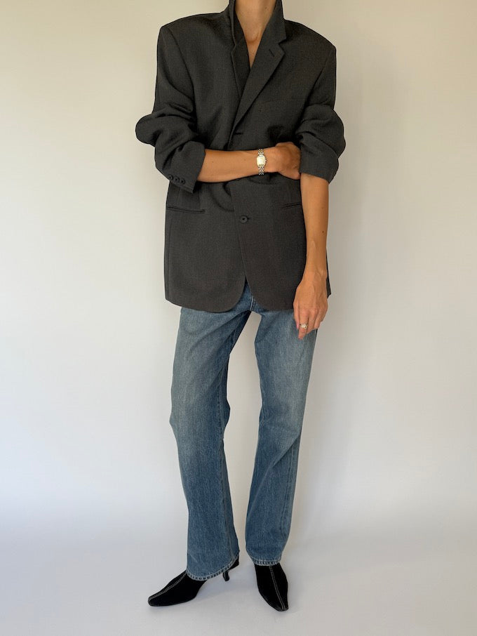 Vintage single-breasted blazer grey 6194