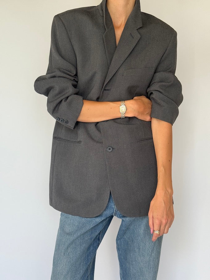 Vintage single-breasted blazer grey 6194