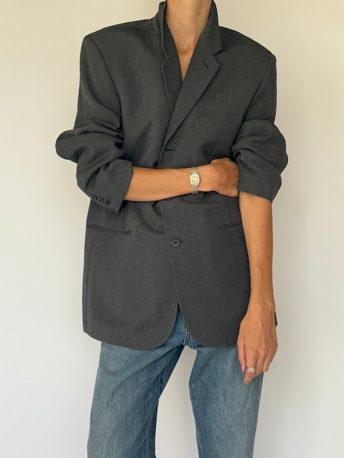 Vintage single-breasted blazer grey 6194