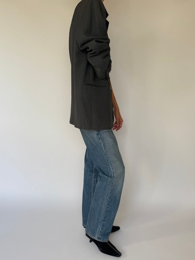 Vintage single-breasted blazer grey 6194