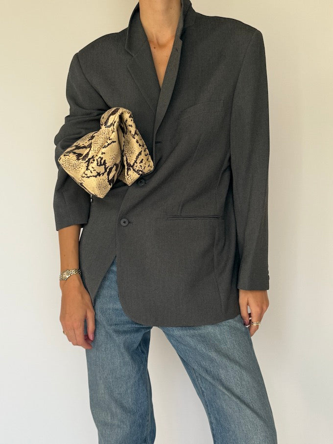 Vintage single-breasted blazer grey 6194