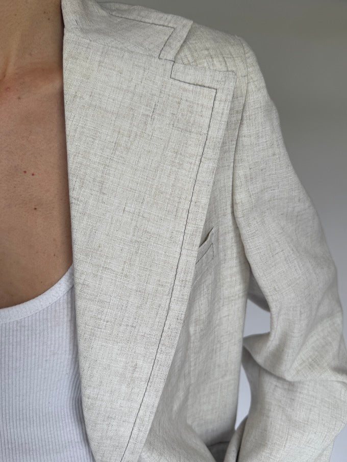 Vintage Oversized Blazer In Oat 5576
