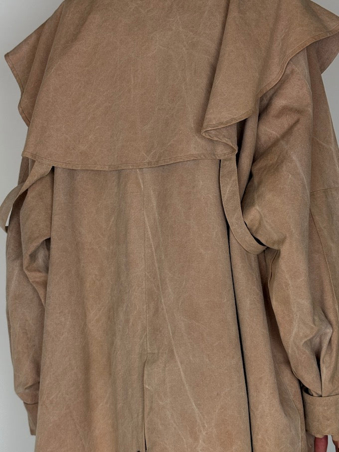 Vintage Oversized Trench Coat Sand 6626