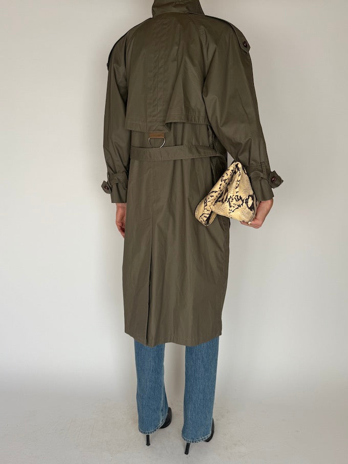 Vintage Olive Trench Coat