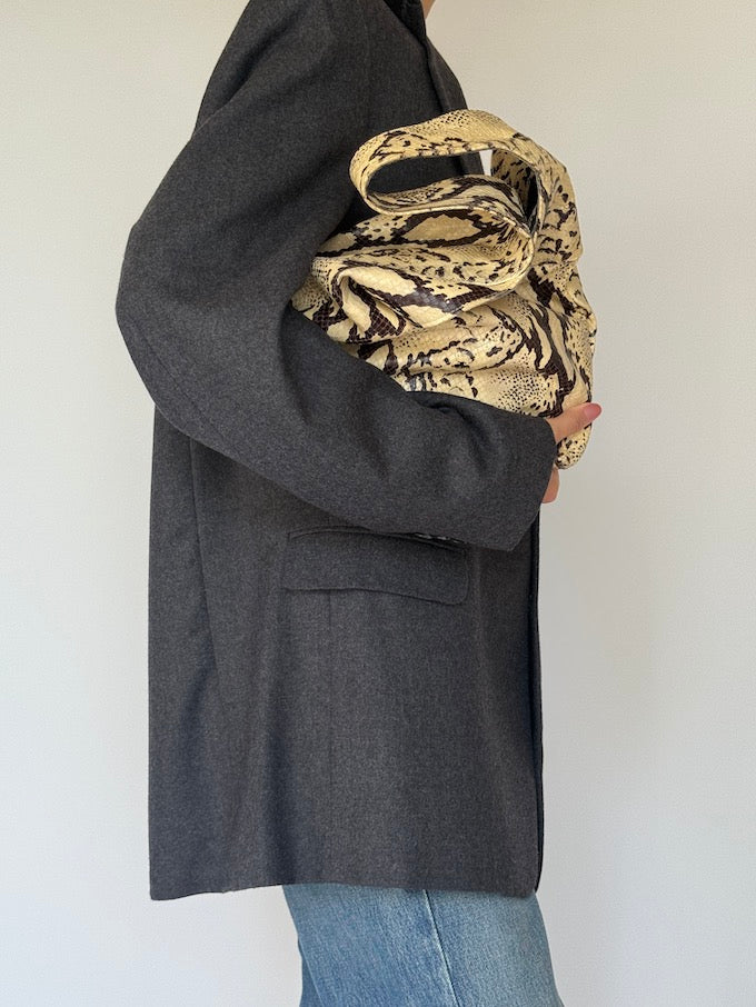 Vintage Oversized Wool Blazer Dark Grey 6358