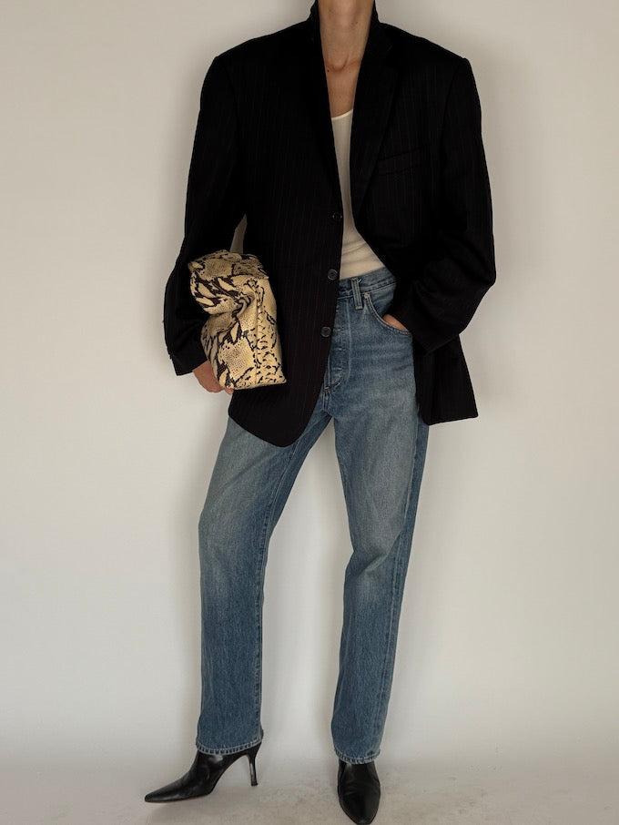 Vintage Pinstripe Blazer Navy