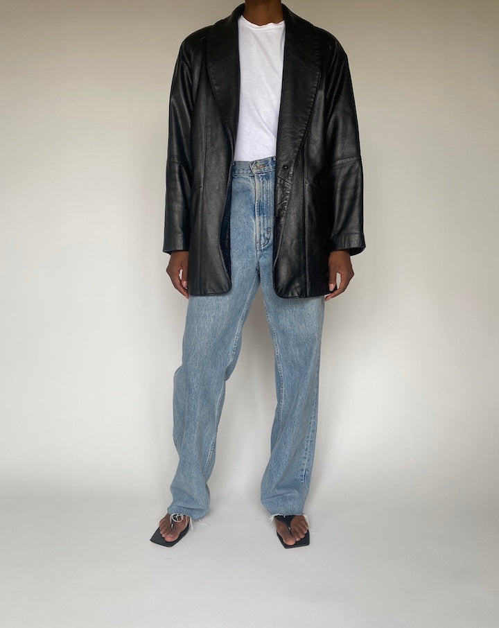 VINTAGE BLACK LEATHER JACKET 3816