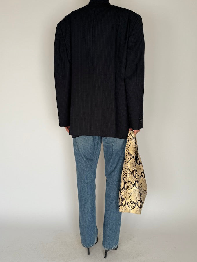 Vintage Pinstripe Blazer Navy